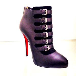 Louboutin Attroupa Black Ankle Boots, *Never Worn, Original Box & Shoe Bags*